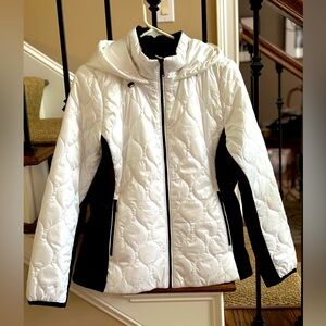 Calvin Klein black and white puffer jacket with hood